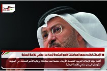 الإمارات تؤكد دعمها لمباحثات الأمم المتحدة لإيجاد حل سلمي للأزمة اليمنية