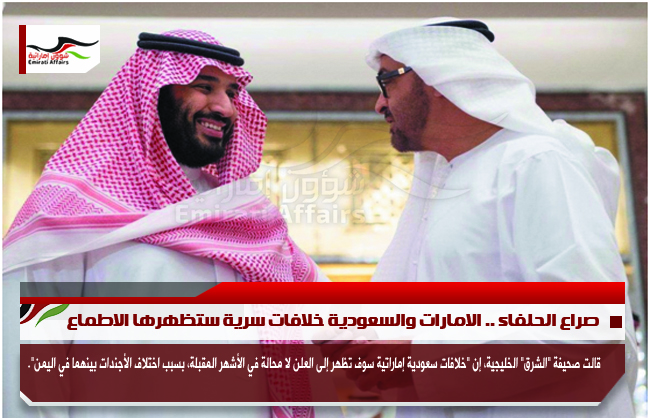 صراع الحلفاء .. الامارات والسعودية خلافات سرية ستظهرها الاطماع