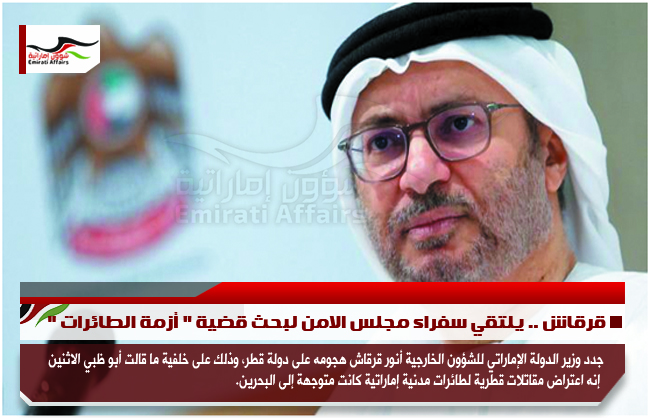 قرقاش .. يلتقي سفراء مجلس الامن لبحث قضية " أزمة الطائرات "