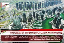 رصيد الاستثمار الأجنبي في الدولة بلغ أكثر من تريلون درهم