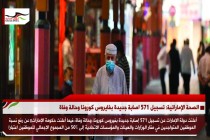 الصحة الإماراتية: تسجيل 571 اصابة جديدة بفايروس كورونا وحالة وفاة