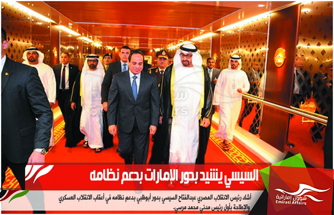 السيسي يشيد بدور الإمارات بدعم نظامه