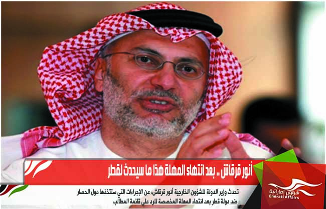 أنور قرقاش .. بعد انتهاء المهلة هذا ما سيحدث لقطر