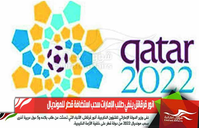 انور قرقاش ينفي طلب الإمارات سحب استضافة قطر للمونديال