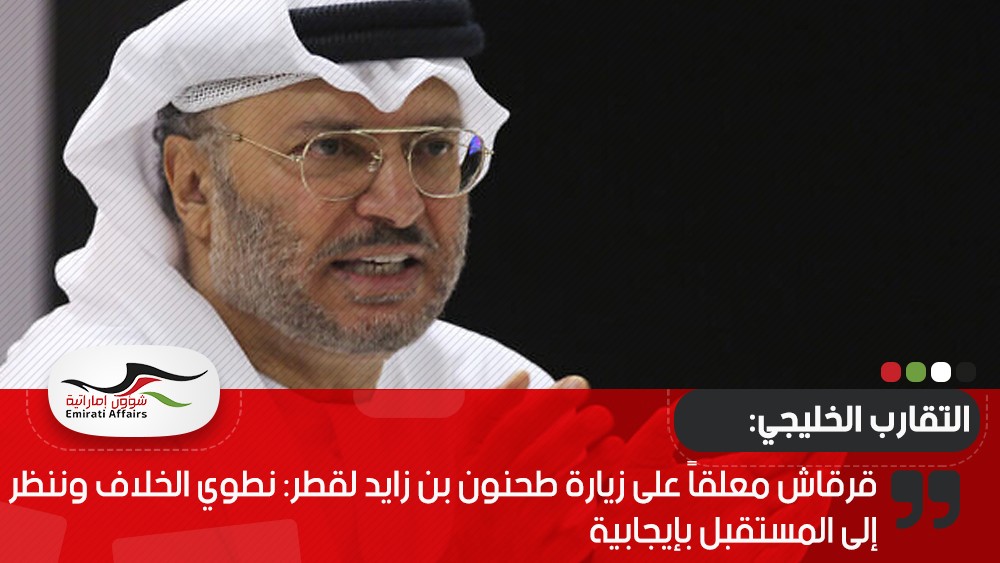 قرقاش معلقاً على زيارة طحنون بن زايد لقطر: نطوي الخلاف وننظر إلى المستقبل بإيجابية